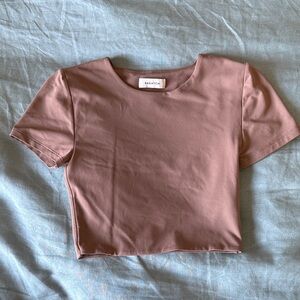 Aritzia Babaton Crop Top – Deep Taupe, Size Small